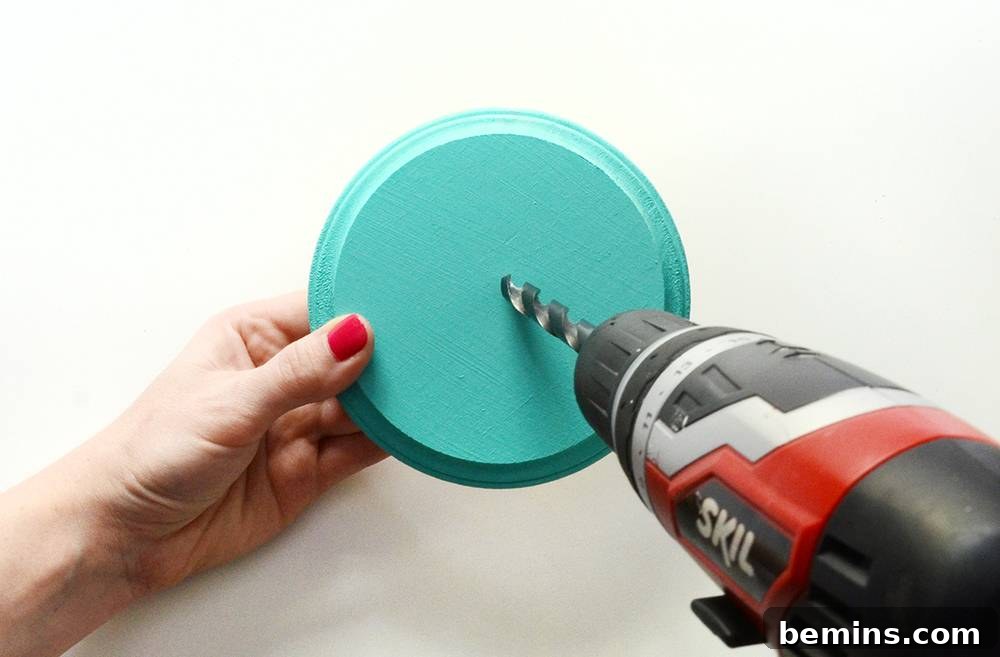 Drilling Holes in Wooden Discs