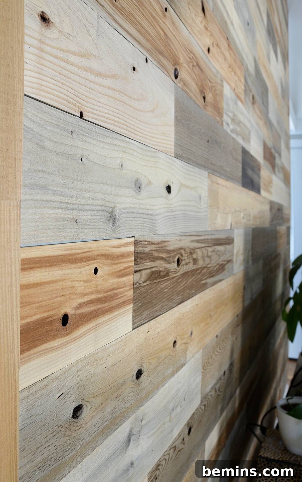 Reclaimed Wood Accent Wall with Furniture and Decor