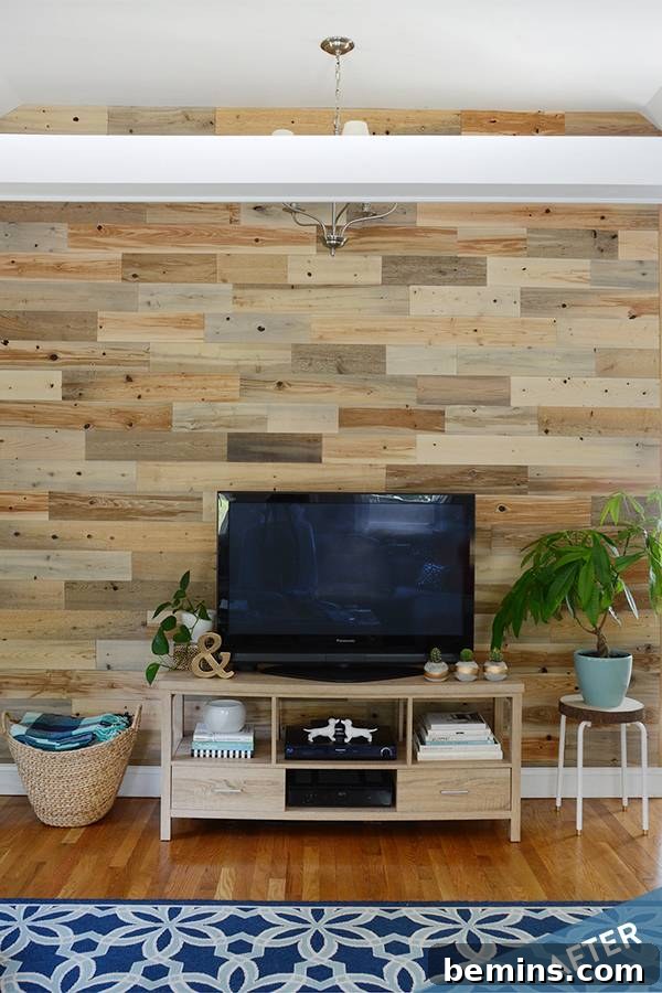 Stunning Reclaimed Wood Accent Wall - The Finished Look
