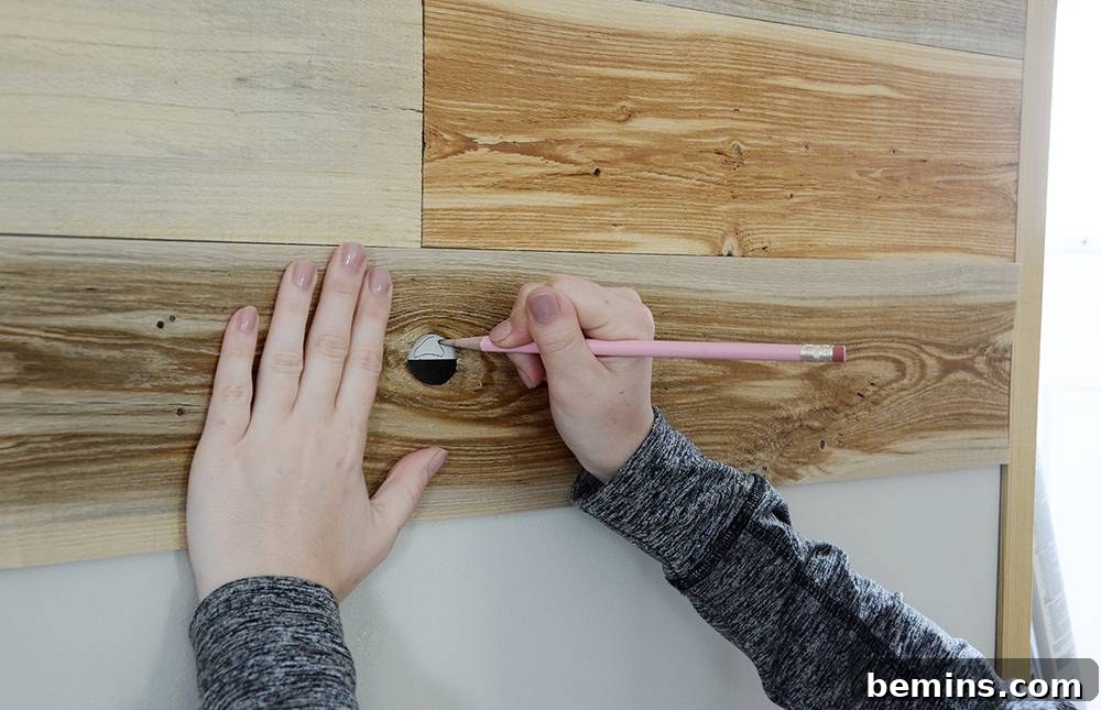 Attaching Reclaimed Wood Planks and Masking Holes