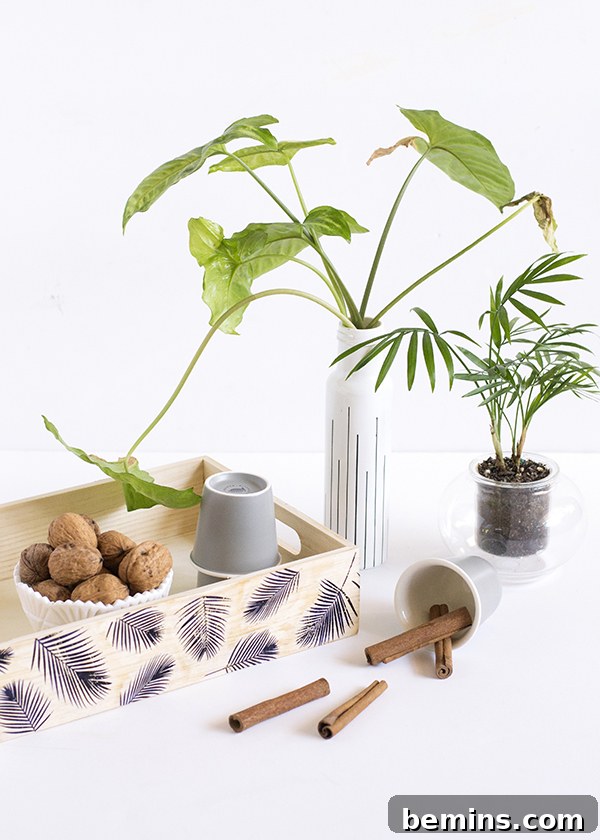 DIY Tropical Palm Tray Project