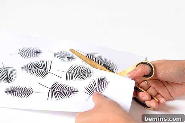 Cutting out Palm Fronds