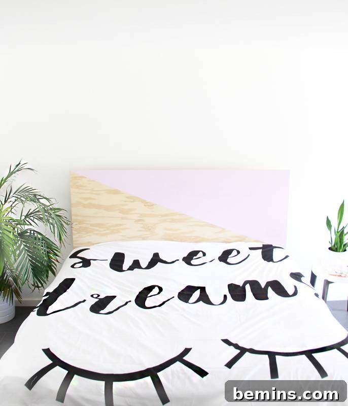 DIY Painted Plywood Headboard