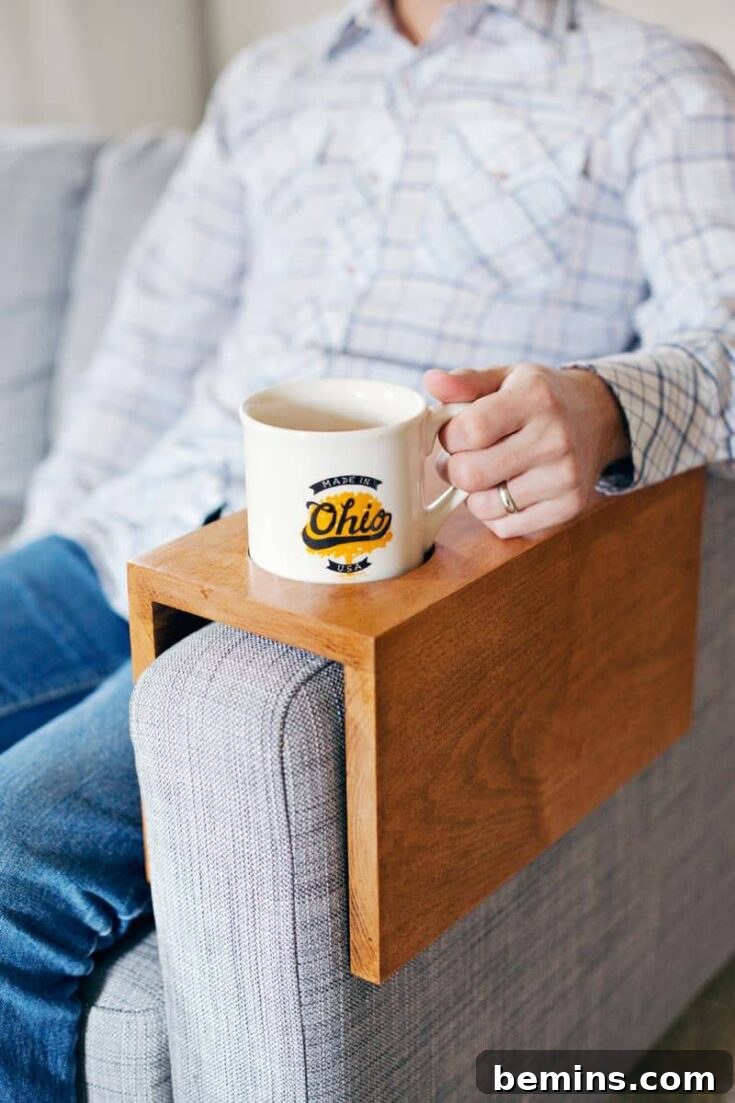 Wooden Sofa Sleeve with Cup Holder