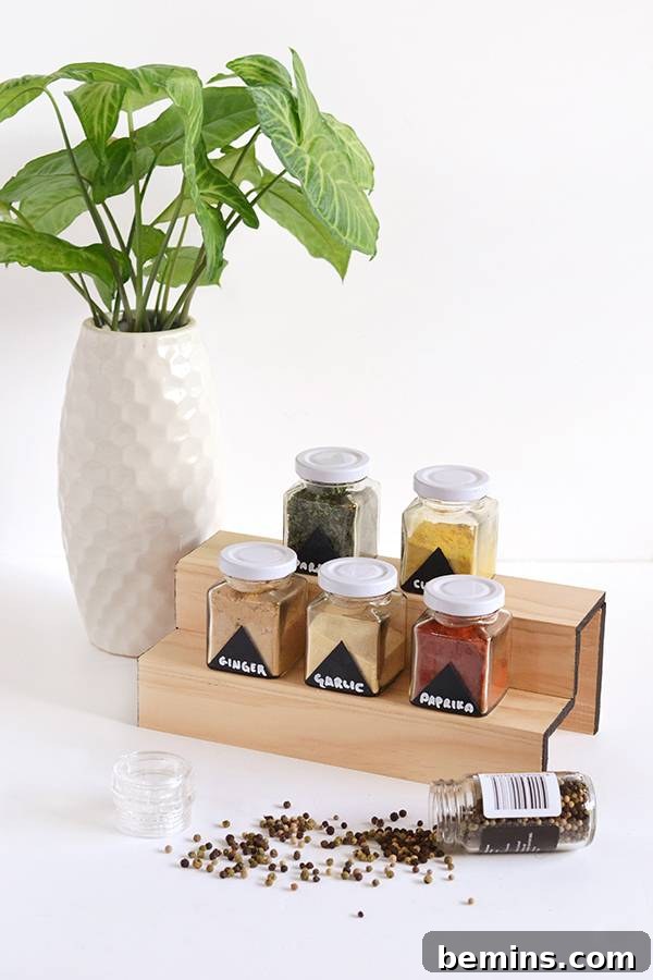 Minimal Wood Spice Rack