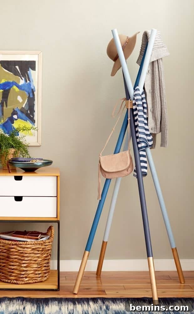 DIY Wooden Dowel Coatrack