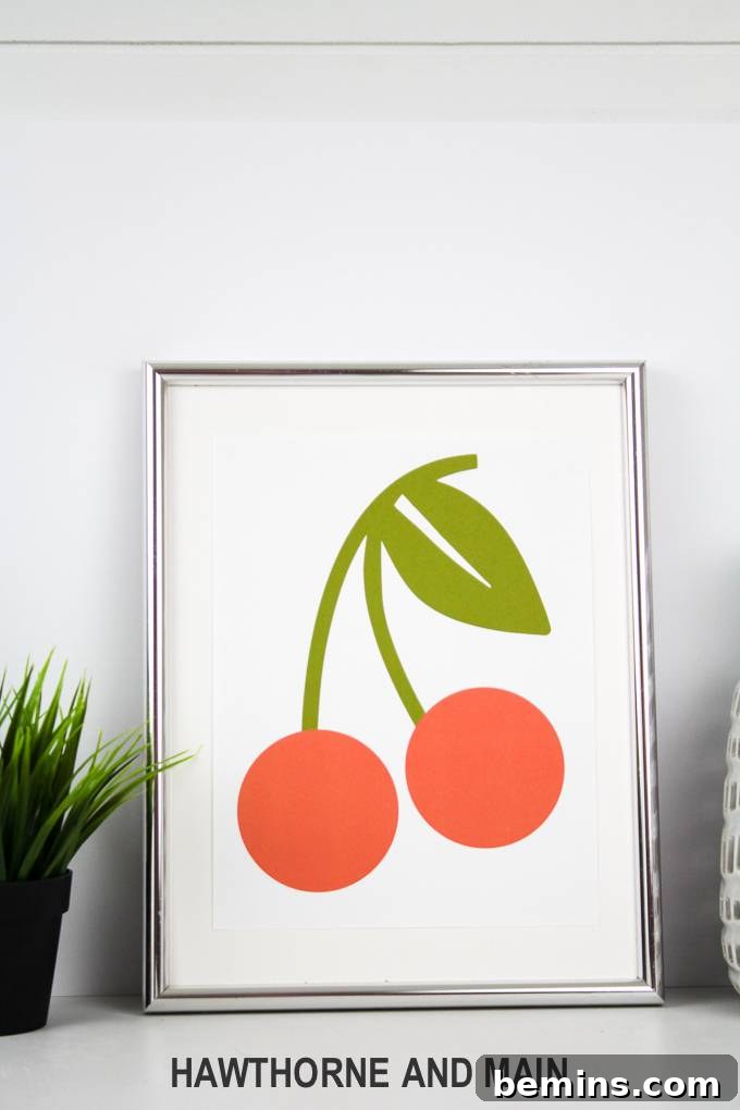 Cute Cherry Fruit Print - Nursery or Kitchen Art