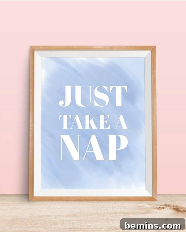 Just Take A Nap Printable Art - Nursery Room Decor