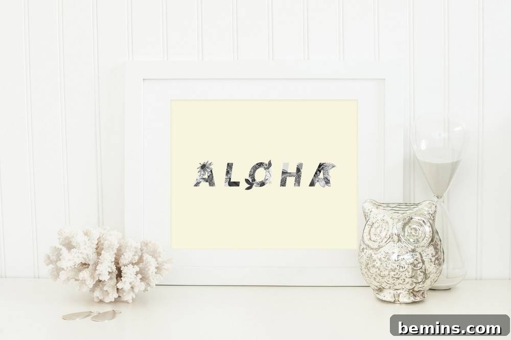Aloha Floral Hawaiian Art Printable - Vacation Vibe Decor