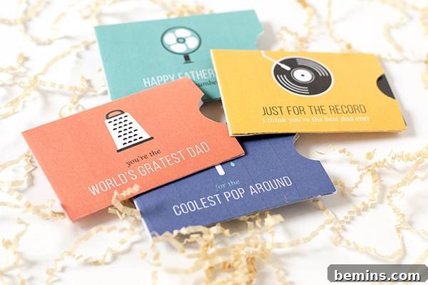 Finished Printable Gift Card Holders for Father's Day