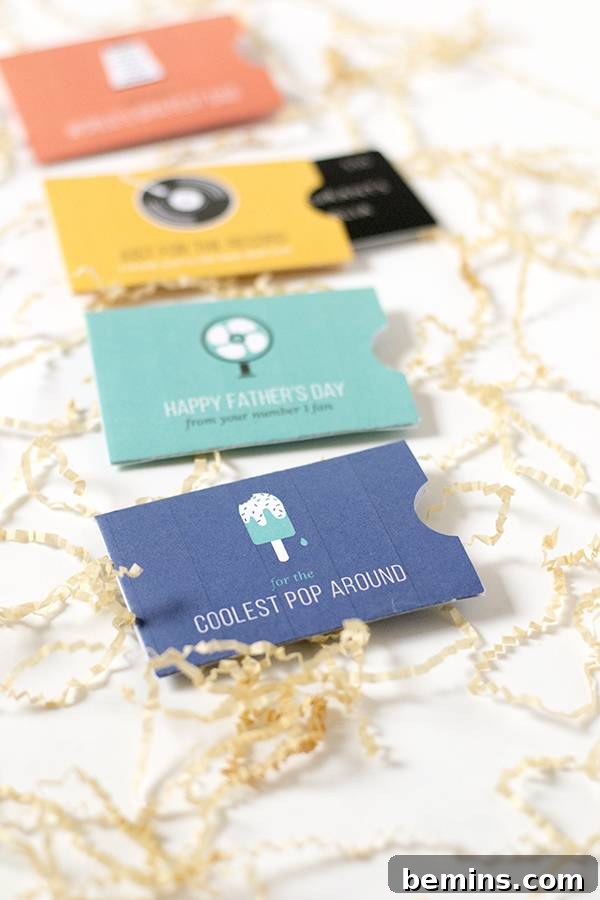 Printable Gift Card Holders for Father's Day Ideas