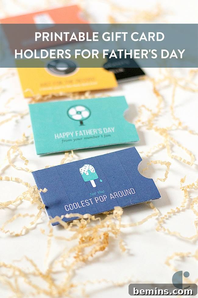 Printable Gift Card Holders for Father's Day Final Product