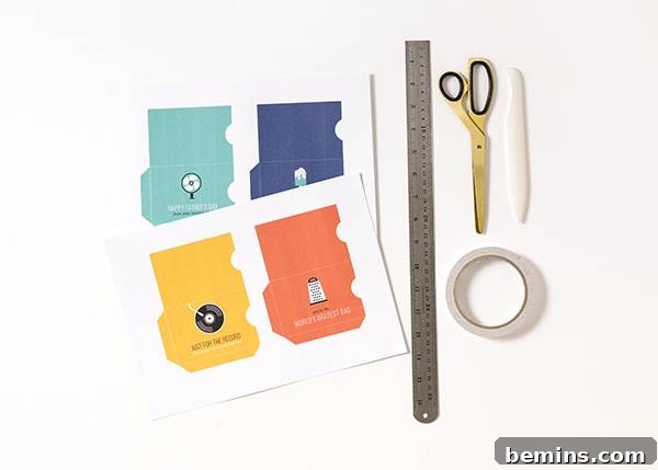 Materials for Printable Gift Card Holders