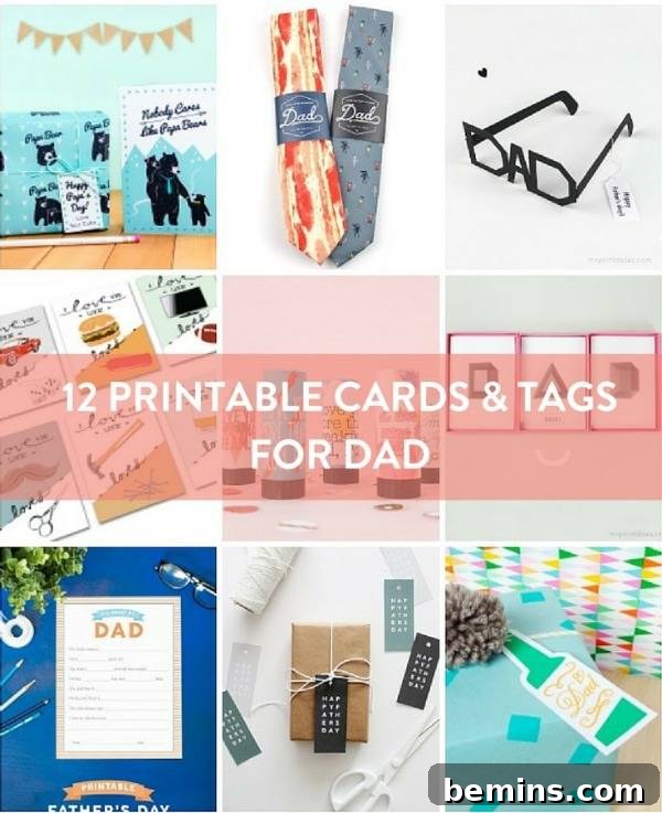 Father's Day Printable Card and Tag Collection