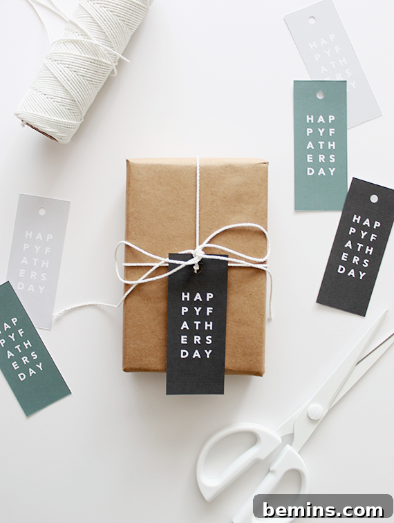 Stylish Printable Cards and Tags for Dad 10 Simple Father's Day Gift Tags