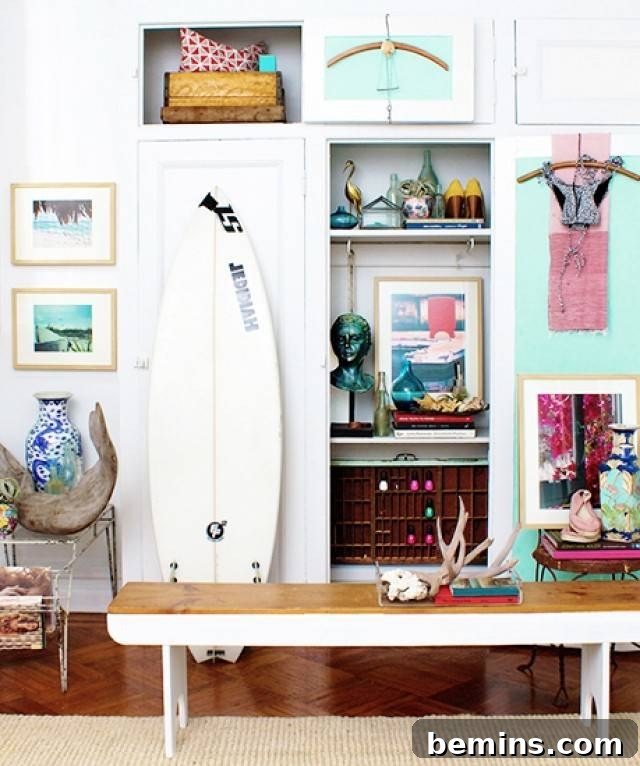 Surfer chic space reminiscent of the beach and ocean