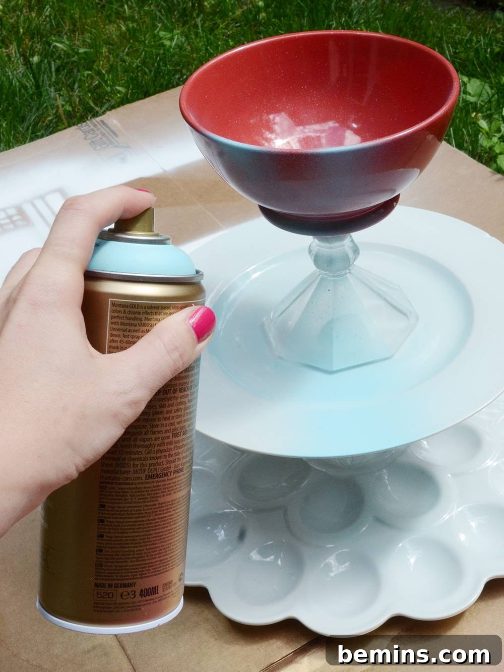 Spray Painting the Jewelry Organizer