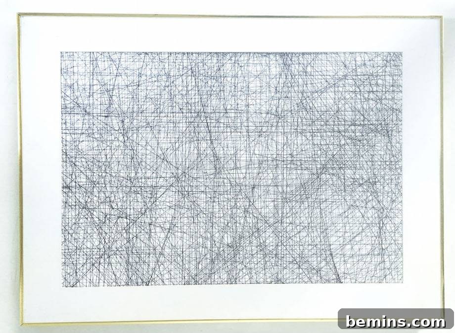 Framed Ink Crosshatch Art