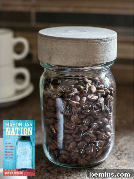 Concrete Mason Jar Lid for Pinterest