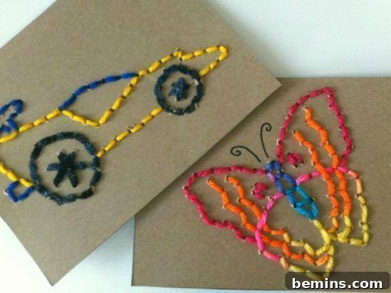 Cardboard Stitch Card: A Fine Motor Skill Activity
