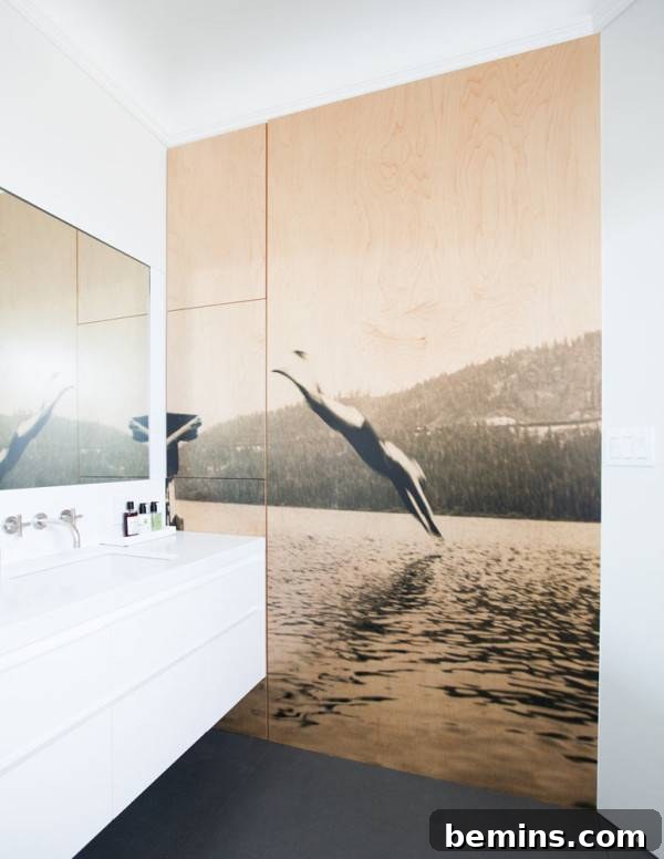 Photographic print overlay on a wall