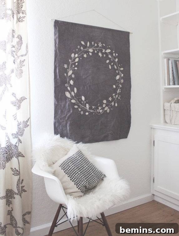 DIY cloth art simple techniques. DIY Dye and Batik Hanging Canvas Drop Cloth Wall Art.