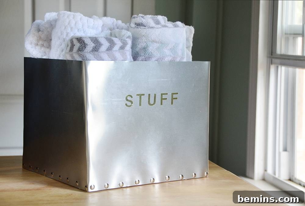 DIY Industrial Metal Storage Box with Different Lettering