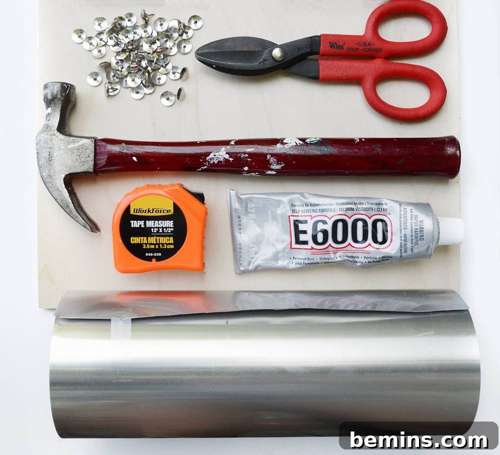 Materials Laid Out for the DIY Industrial Metal Storage Box Project