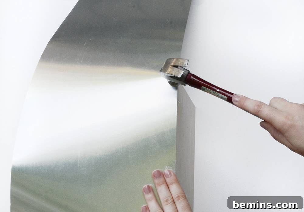 Attaching the Aluminum Flashing to the Sides of the Wooden Base