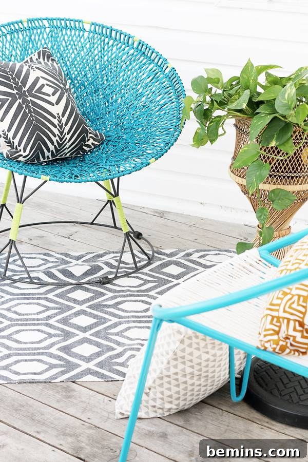Finished Wicker Chair Makeover