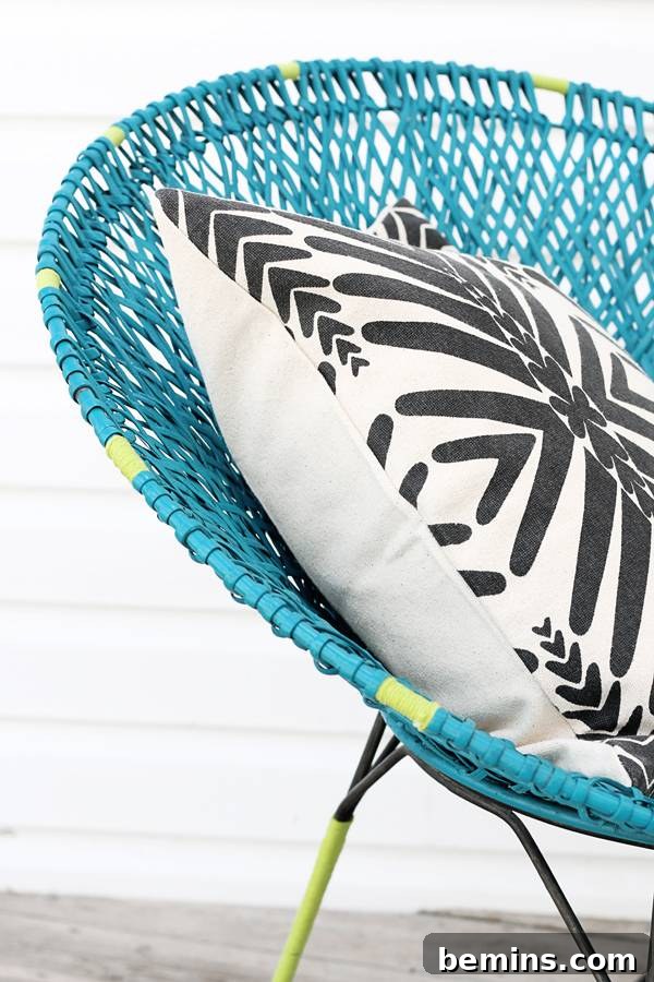 DIY Wicker Chair on Porch