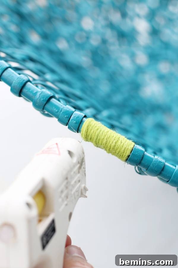 Securing Yarn with Hot Glue