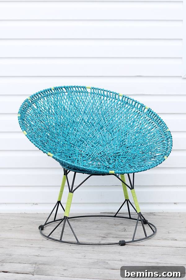Adding Yarn Details to the Wicker Chair