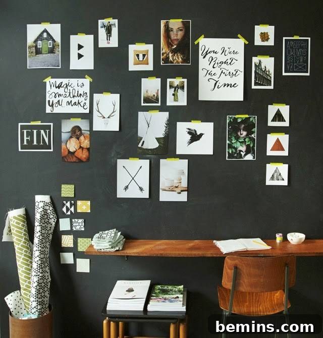 Visually Stunning: 10 Gallery Wall Ideas That Wow 3 Gallery wall using brightly colored tape instead of frames