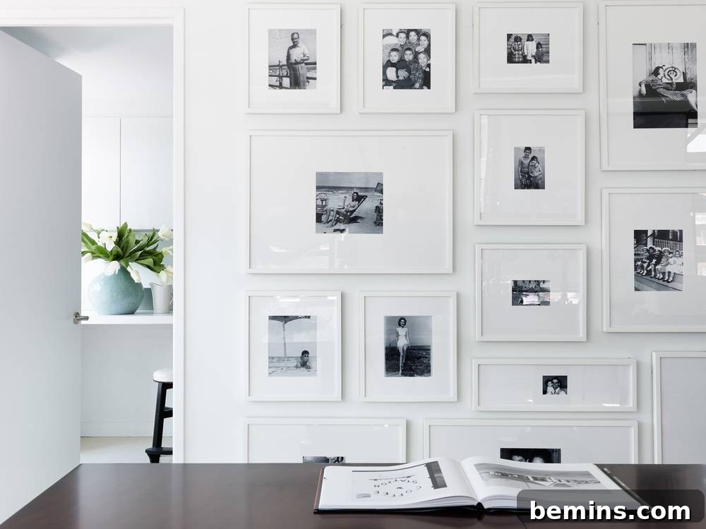 Visually Stunning: 10 Gallery Wall Ideas That Wow 5 Black and white gallery wall with matching frames