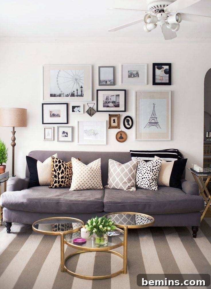 Visually Stunning: 10 Gallery Wall Ideas That Wow 10 Another example of a monochromatic gallery wall