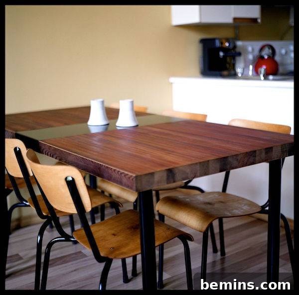 Door turned dining table