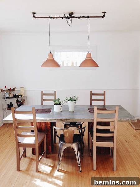 DIY concrete dining table