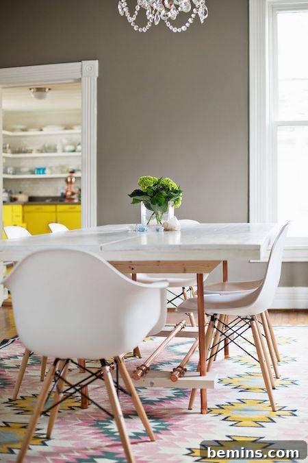 DIY dining table with copper legs