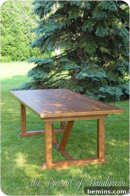 DIY outdoor dining table