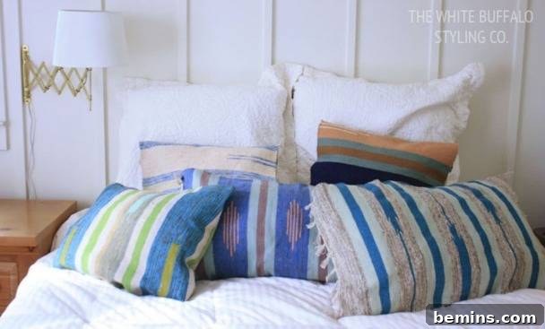 Bohemian pillows made from rugs