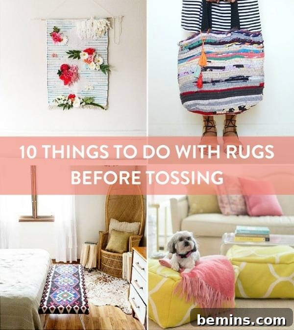 rug repurposing ideas