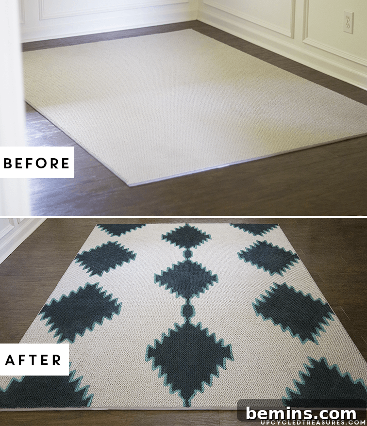 Painted rug DIY project