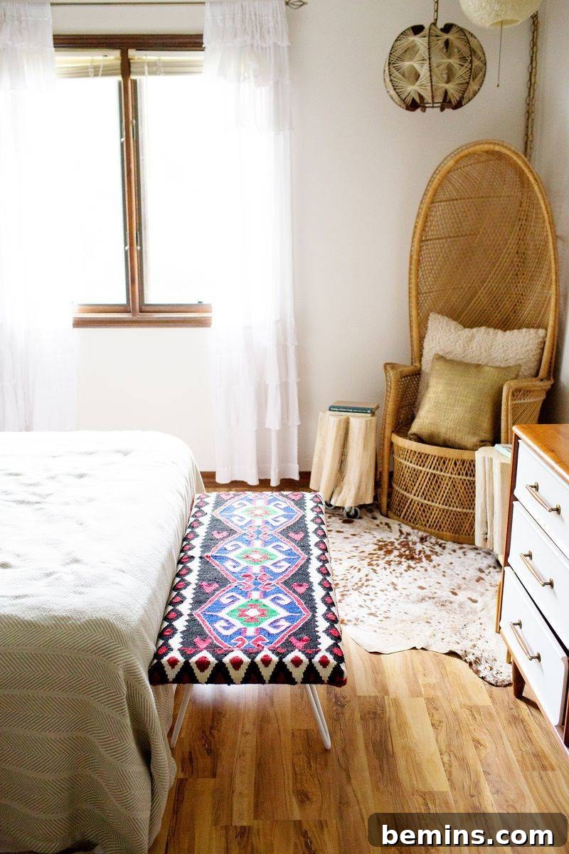 Rug upholstered bench DIY