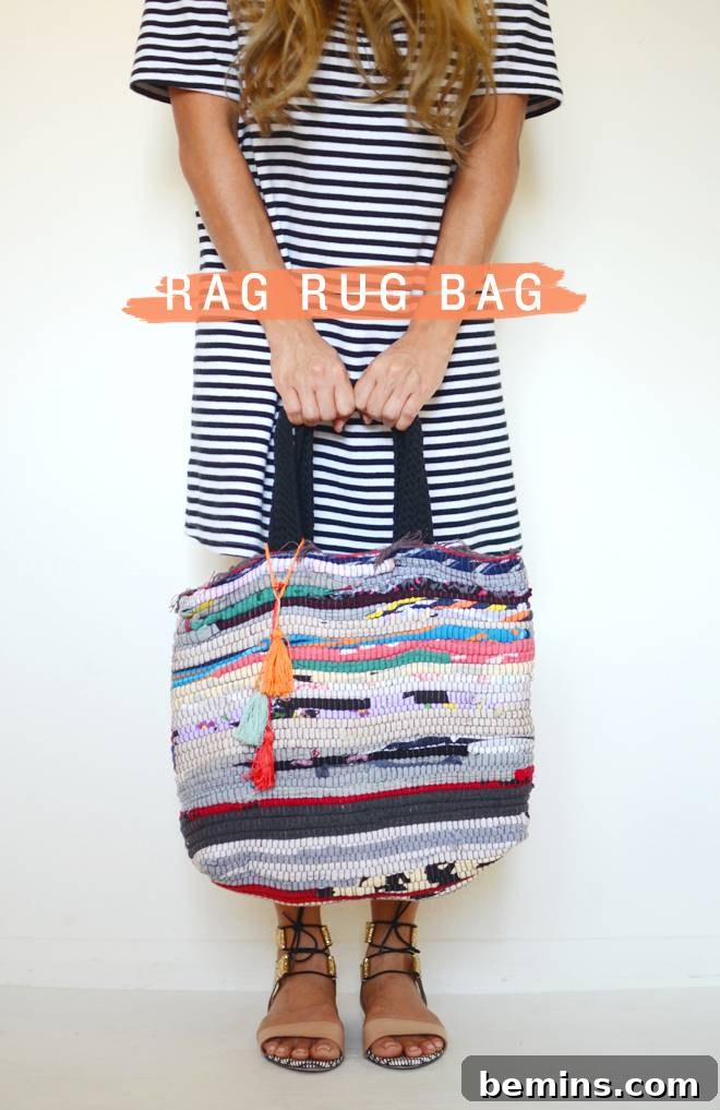 Rag rug tote bag DIY