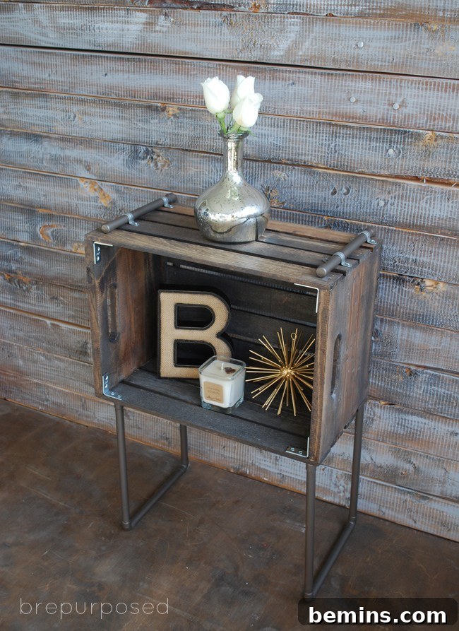 DIY Pipe Crate Industrial Table