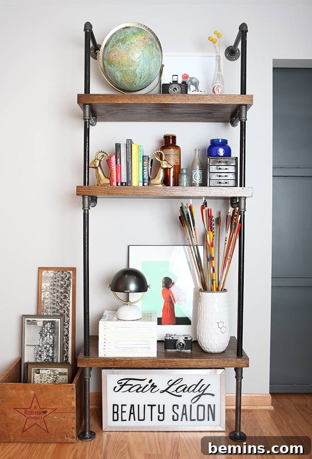 Pipe shelf - wall storage