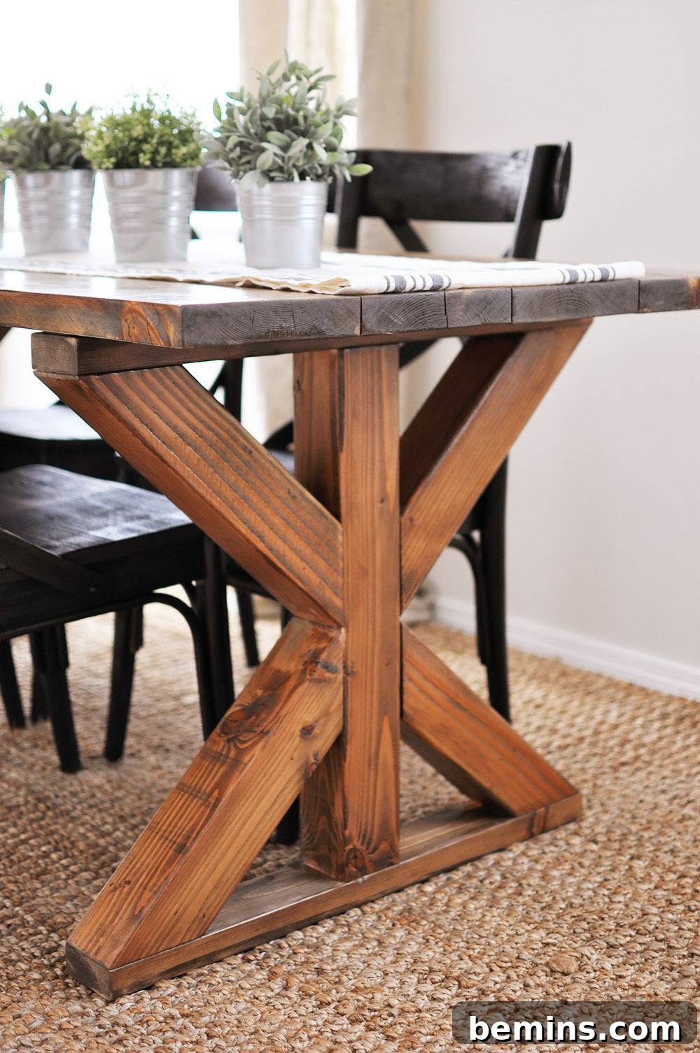 Industrial chic trestle table