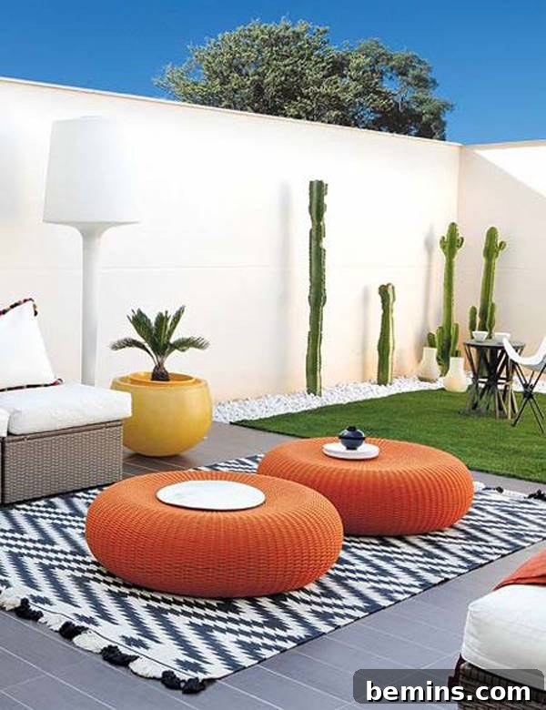 Modern Colorful Outdoor Living Space