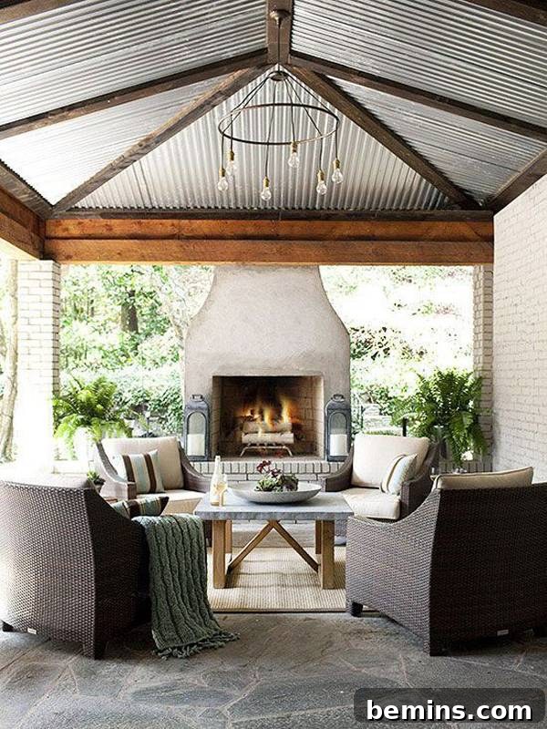 Modern Industrial Outdoor Living Space